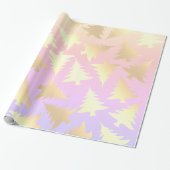 Elegantes holografisches Weihnachtsbaummuster Geschenkpapier (Ungerollt)