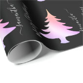 Elegantes holografisches Weihnachtsbaummuster Geschenkpapier (Rolleneckpunkt)