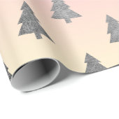 Elegantes holografisches Weihnachtsbaummuster Geschenkpapier (Rolleneckpunkt)
