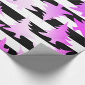 Elegantes holografisches Weihnachtsbaummuster Geschenkpapier (Ecke)