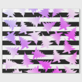 Elegantes holografisches Weihnachtsbaummuster Geschenkpapier (Flach)