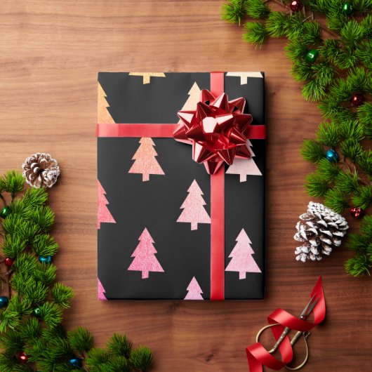 Elegantes holografisches Weihnachtsbaummuster Geschenkpapier (Feiertagsgeschenk)