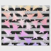 Elegantes holografisches Weihnachtsbaummuster Geschenkpapier (Flach)