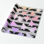 Elegantes holografisches Weihnachtsbaummuster Geschenkpapier (Ungerollt)