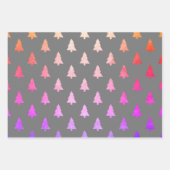 Elegantes holografisches Weihnachtsbaummuster Geschenkpapier Set (Vorderseite 3)