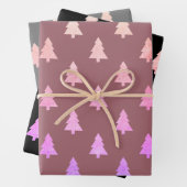 Elegantes holografisches Weihnachtsbaummuster Geschenkpapier Set (Beispiel)