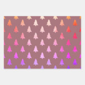 Elegantes holografisches Weihnachtsbaummuster Geschenkpapier Set (Vorderseite)