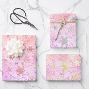 Elegantes holografisches Weihnachtsgeschenk-Muster Geschenkpapier Set