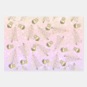 Elegantes holografisches Weihnachtsmuster Geschenkpapier Set (Vorderseite 2)