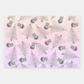 Elegantes holografisches Weihnachtsmuster Geschenkpapier Set (Vorderseite)