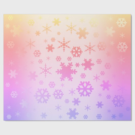 Elegantes holografisches Weihnachtsschneeflockenmu Geschenkpapier (Flach)