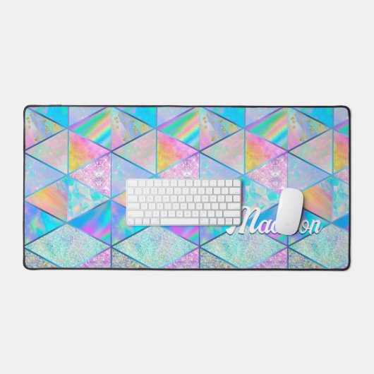 Elegantes Hologramm mädchenhaft farbenfroh Schreibtischunterlage (Tastatur & Maus)