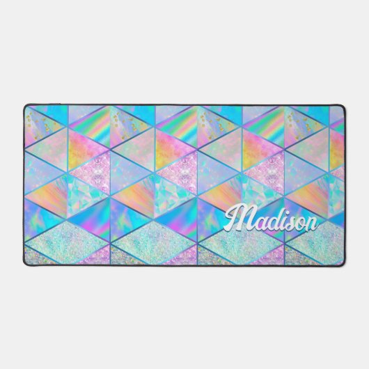 Elegantes Hologramm mädchenhaft farbenfroh Schreibtischunterlage (Vorderseite)