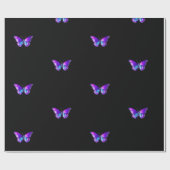 Elegantes Holographic Butterfly Wrapping Paper Bla Geschenkpapier (Flach)
