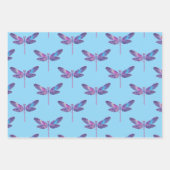 Elegantes Holographic Dragonfly Wrapping Paper Geschenkpapier Set (Vorderseite 3)