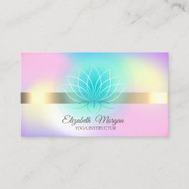 Elegantes Holographic Gold, Lotus Yoga Instructor Visitenkarte