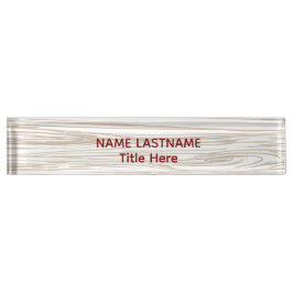 Elegantes Holz BG und graue Schrift individuell an Namensplakette