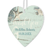 Elegantes Holz BLue Seashells Beach Wedding Autolufterfrischer (Links)