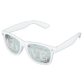 Elegantes Holz BLue Seashells Beach Wedding Partybrille (Schrägansicht)