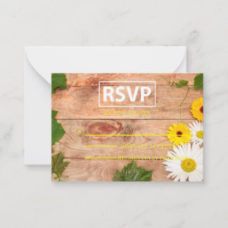 Elegantes Holz mit Blush-Akzenten Mitteilungskarte