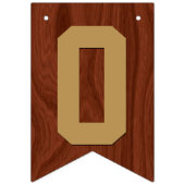 Elegantes hölzernes Mahagonigold beschriftet Wimpelkette (Zweite Fahne)