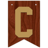 Elegantes hölzernes Mahagonigold beschriftet Wimpelkette (Erste Fahne)