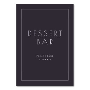 Elegantes Holzkohle-Minimalistisches Dessert-Bar-S Tischnummer