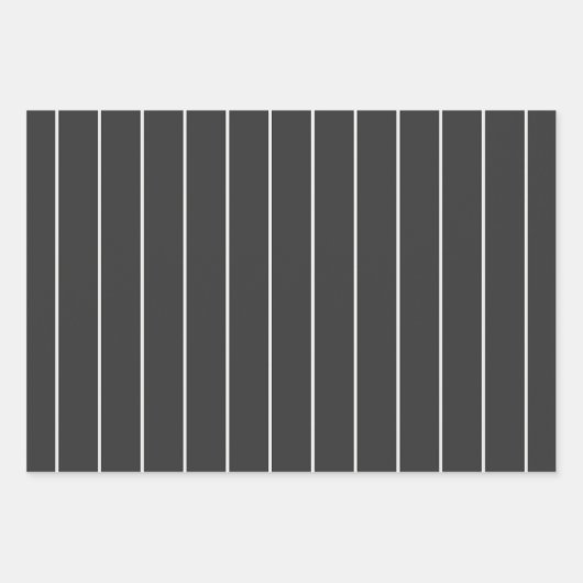 Elegantes Holzkohlemuster Grau-Weiß Pinstripe Must Geschenkpapier Set (Vorderseite)