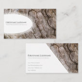 Elegantes Holzkorn mit weißen Ellipsen Visitenkarte (Vorne/Hinten)