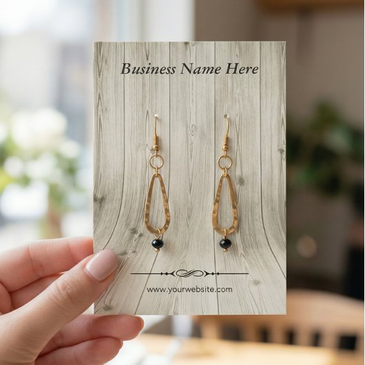 Elegantes Holzkörnerlook - Earring Display Cards