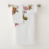 Elegantes Holzkreuz mit rosa Blume Badhandtuch Set (Insitu)