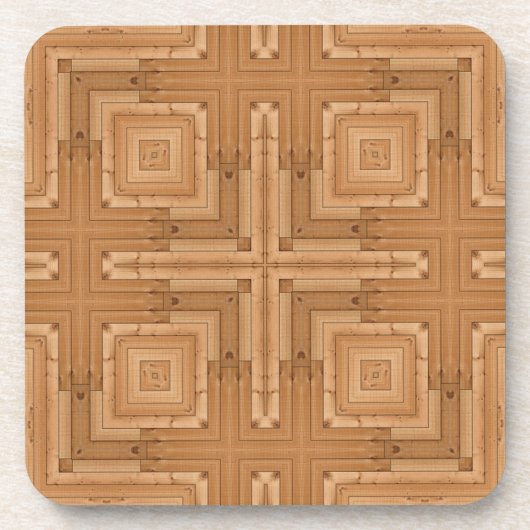 Elegantes Holzmuster Getränkeuntersetzer (Vorderseite)