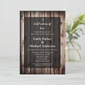 Elegantes Holzrahmen - Einladung (Stehend Vorderseite)