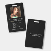 Elegantes Homeschooling School ID Black Abzeichen Ausweis (Vorder- & Rückseite)