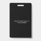 Elegantes Homeschooling School ID Black Abzeichen Ausweis (Rückseite)