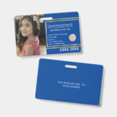 Elegantes Homeschooling School ID Blue Gold Logo Ausweis (Front & Back)