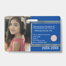 Elegantes Homeschooling School ID Blue Gold Logo