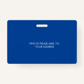 Elegantes Homeschooling School ID Blue Gold Logo Ausweis (Rückseite)