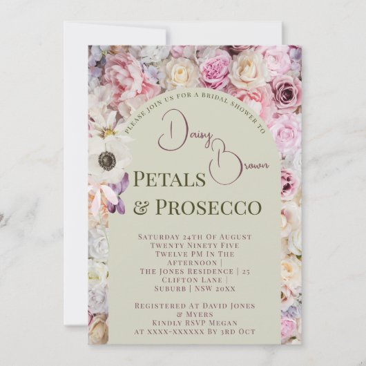 Elegantes Honey Floral Arch Summer Brautparty Einladung (Vorderseite)