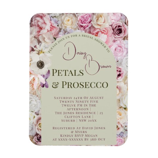 Elegantes Honey Floral Arch Summer Brautparty Magnet (Vertikal)