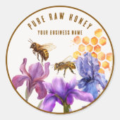 Elegantes Honey Jar Bee Label Runder Aufkleber (Vorderseite)