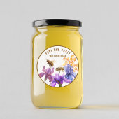 Elegantes Honey Jar Bee Label Runder Aufkleber