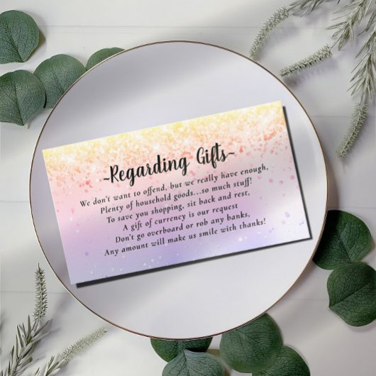 Elegantes Honeymoon Fund Brautparty oder Hochzeits Begleitkarte