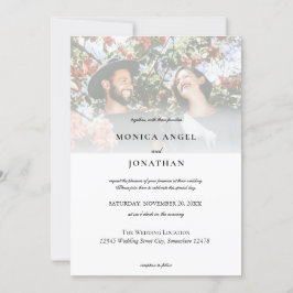 Elegantes, horizontales Foto Hochzeit Einladung