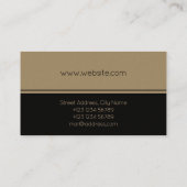 Elegantes horizontales Spalte Tanschwarzes Visitenkarte (Rückseite)