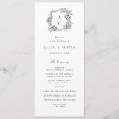 Elegantes Hortensien-Wappen-Hochzeitsprogramm Programm (Vorderseite)