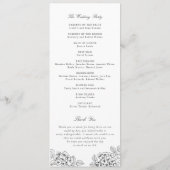 Elegantes Hortensien-Wappen-Hochzeitsprogramm Programm (Rückseite)