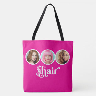 Elegantes Hot Pink 3-Foto-Friseur-Salon Tasche