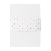 Elegantes Hot Pink Blumenreath Einladung Einladungsbanderole (Rückseitenbeispiel)