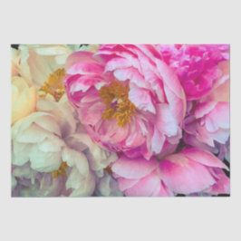 Elegantes Hot Pink & Cream Peonies Tissue Seidenpapier